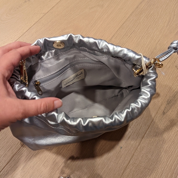 Silver Women's Bag with Gold Chain - Picture 4 of 8